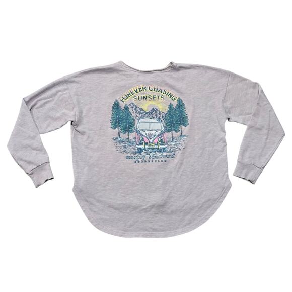 Simply Southern Forever Chasing Sunsets Boxy Hi Low Pullover Sweatshirt Top - Picture 7 of 7